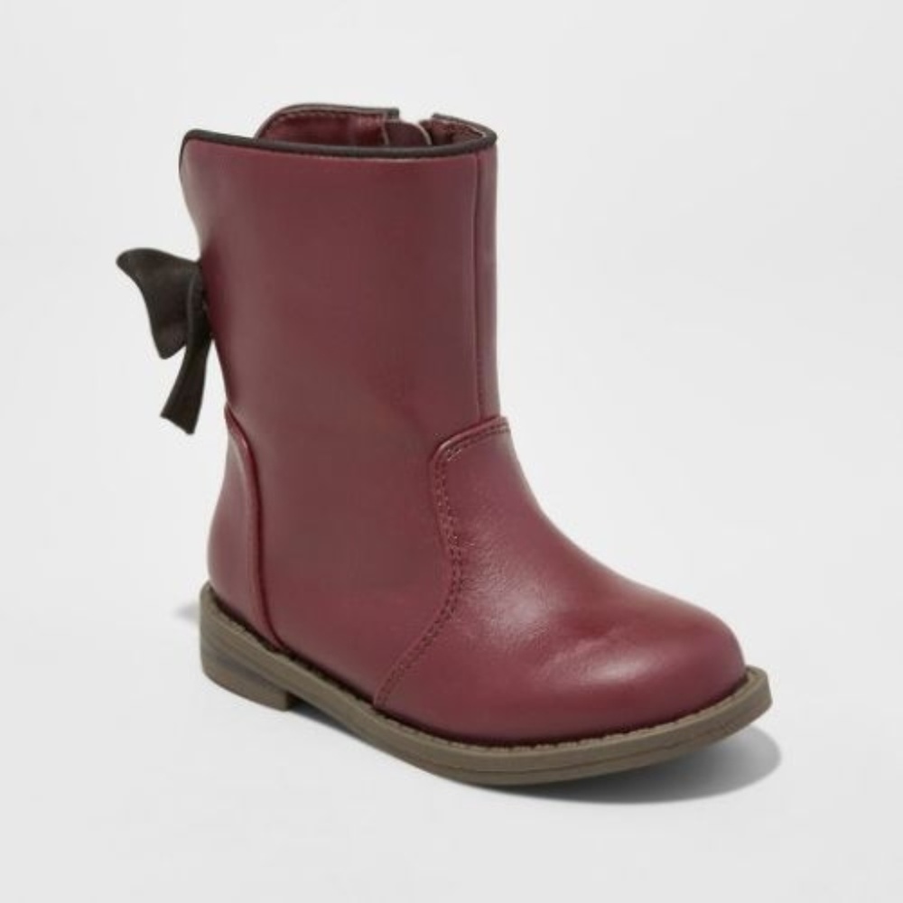 CAT & JACK JEAN GIRLS SHOES / RED WITH BOW FASHION